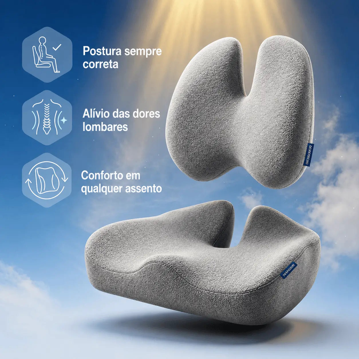 Almofada OrtoSuporte Serenium® - Almofada Ergonômica para Cadeira