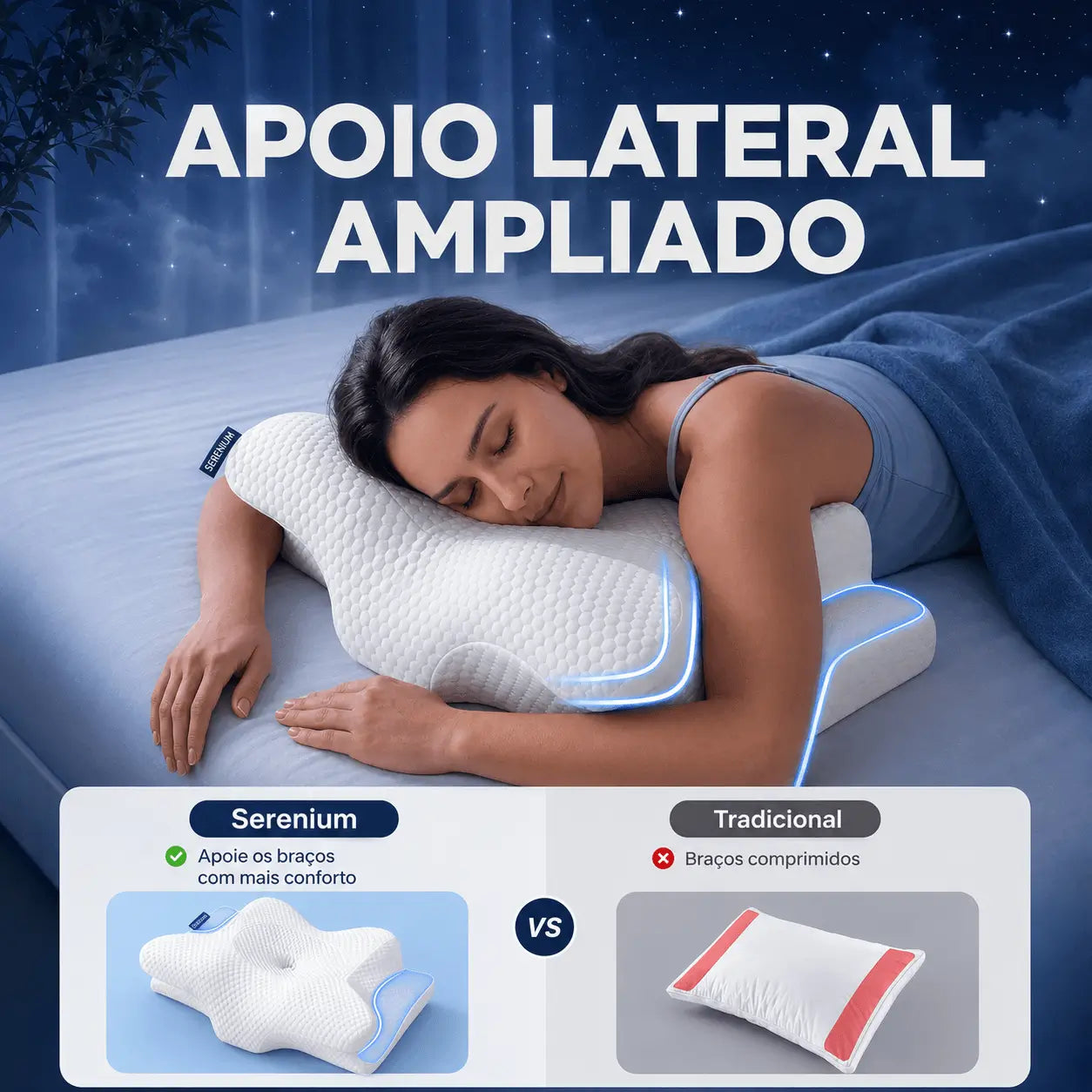 Travesseiro Ortopédico Serenium® - Espessura Reforçada + Suporte Preciso