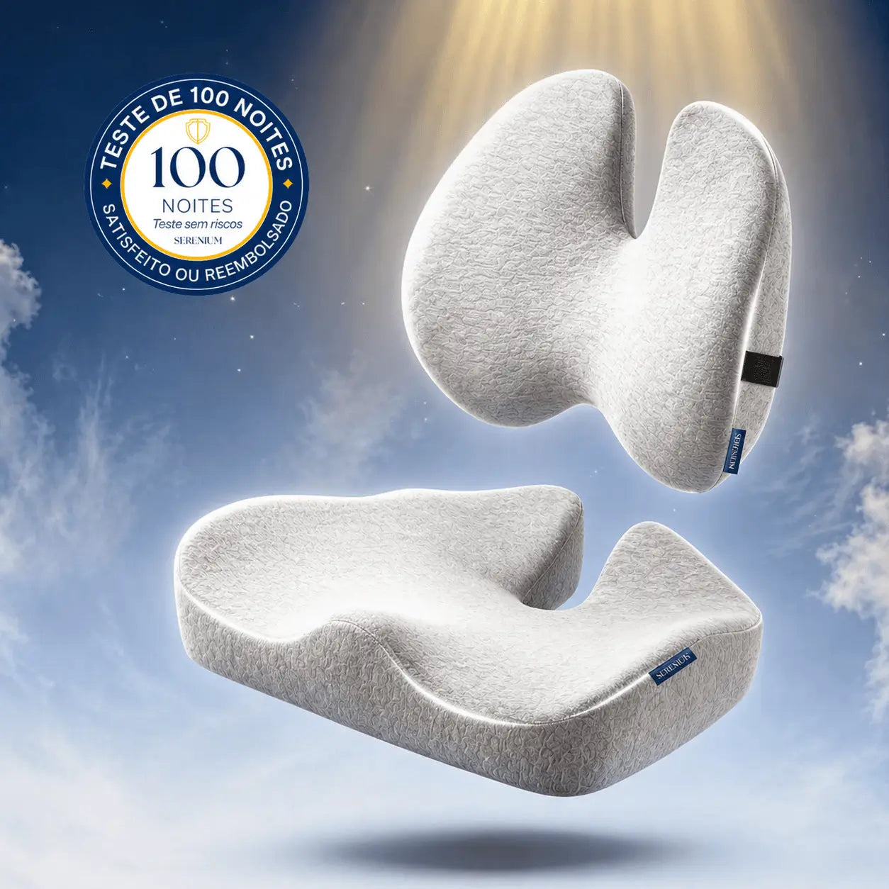 Almofada OrtoSuporte Serenium® - Almofada Ergonômica para Cadeira