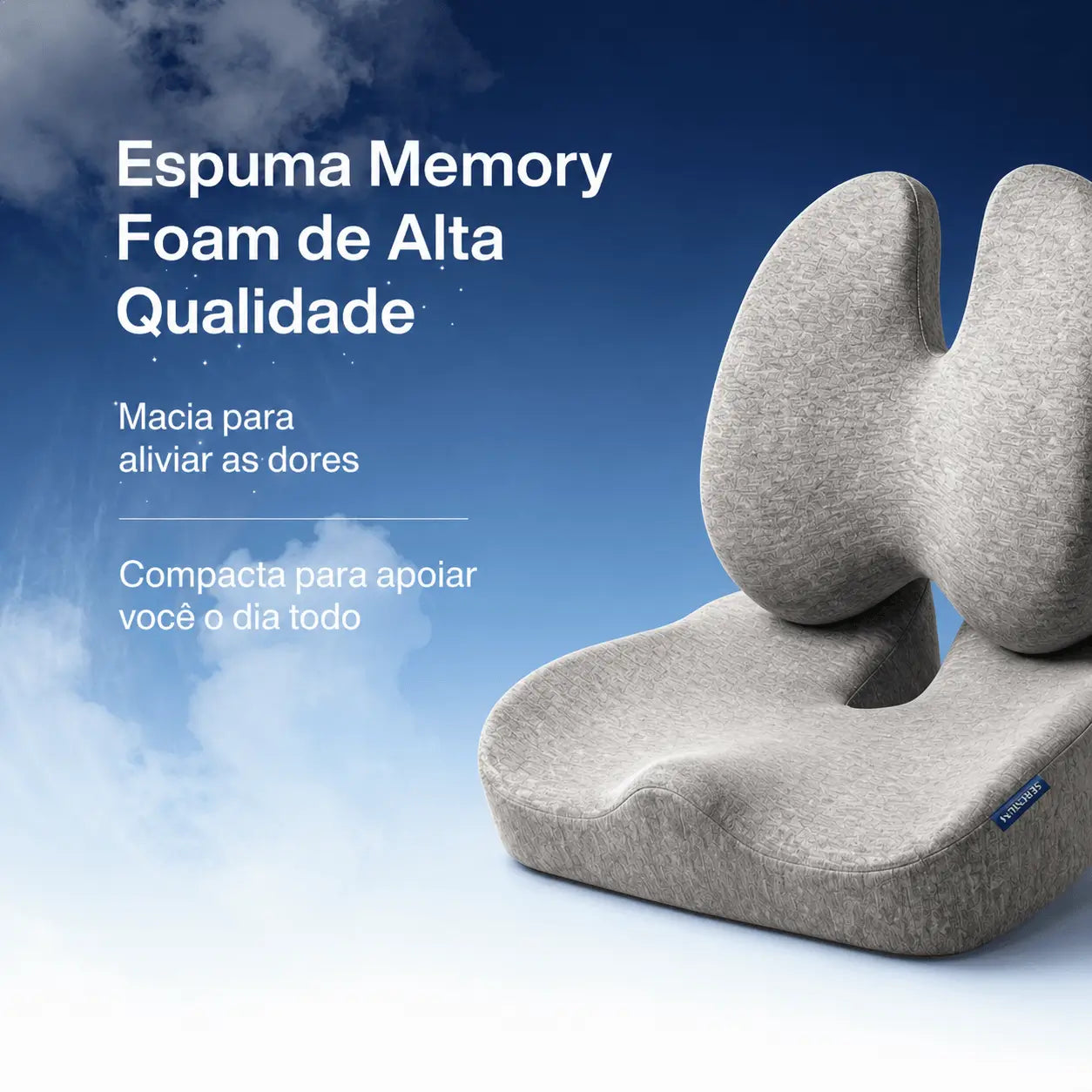 Almofada OrtoSuporte Serenium® - Almofada Ergonômica para Cadeira