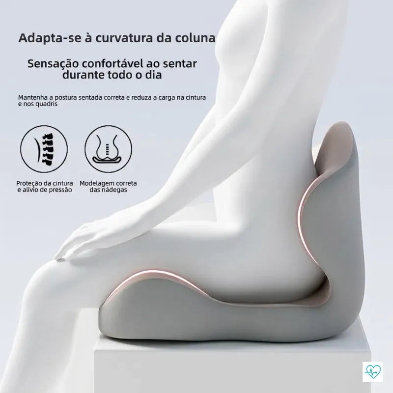 Almofada Ortopédica de Assento com Apoio Lombar - ComfortPosture