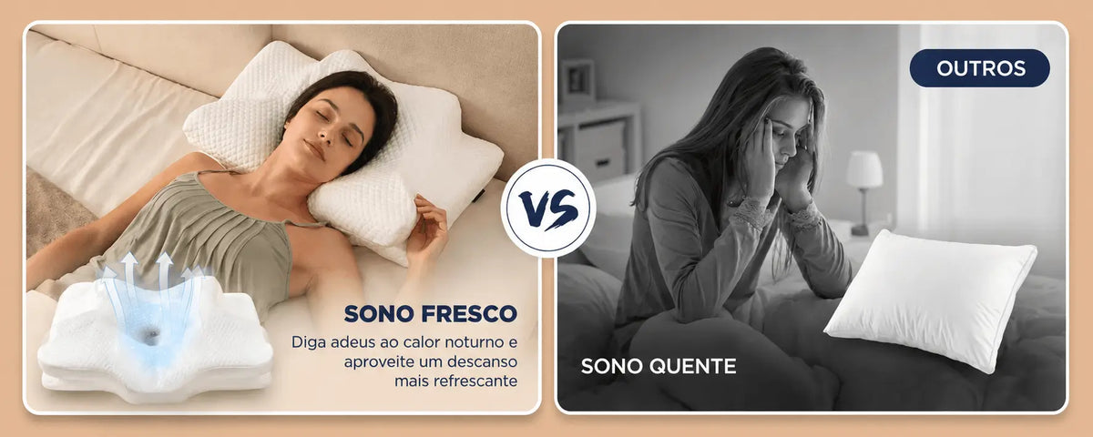 Não é um travesseiro comum, é um sistema inteligente de descanso